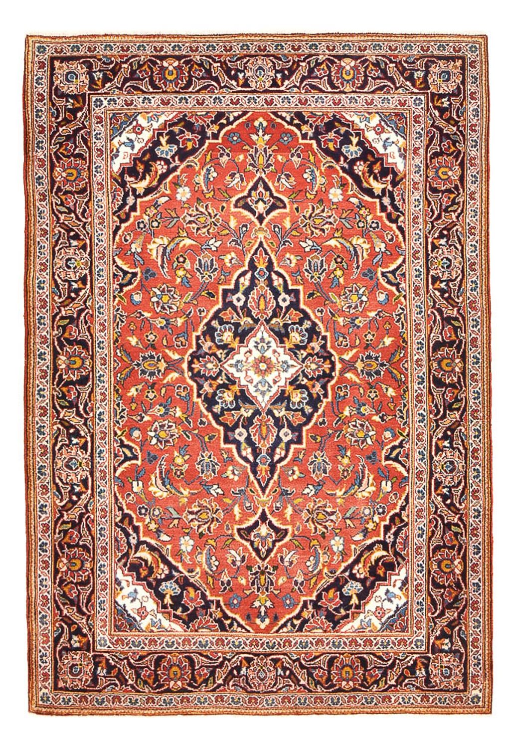 Alfombra persa - Keshan - 167 x 114 cm - rojo claro
