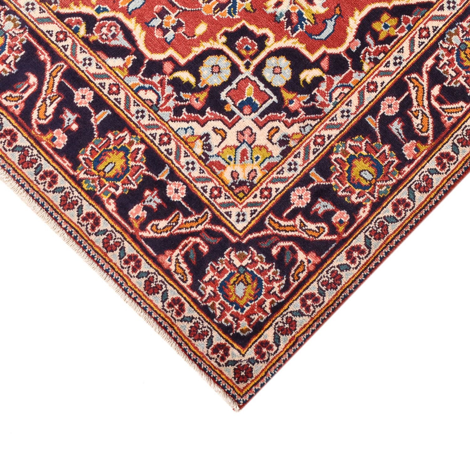Alfombra persa - Keshan - 210 x 127 cm - rojo claro