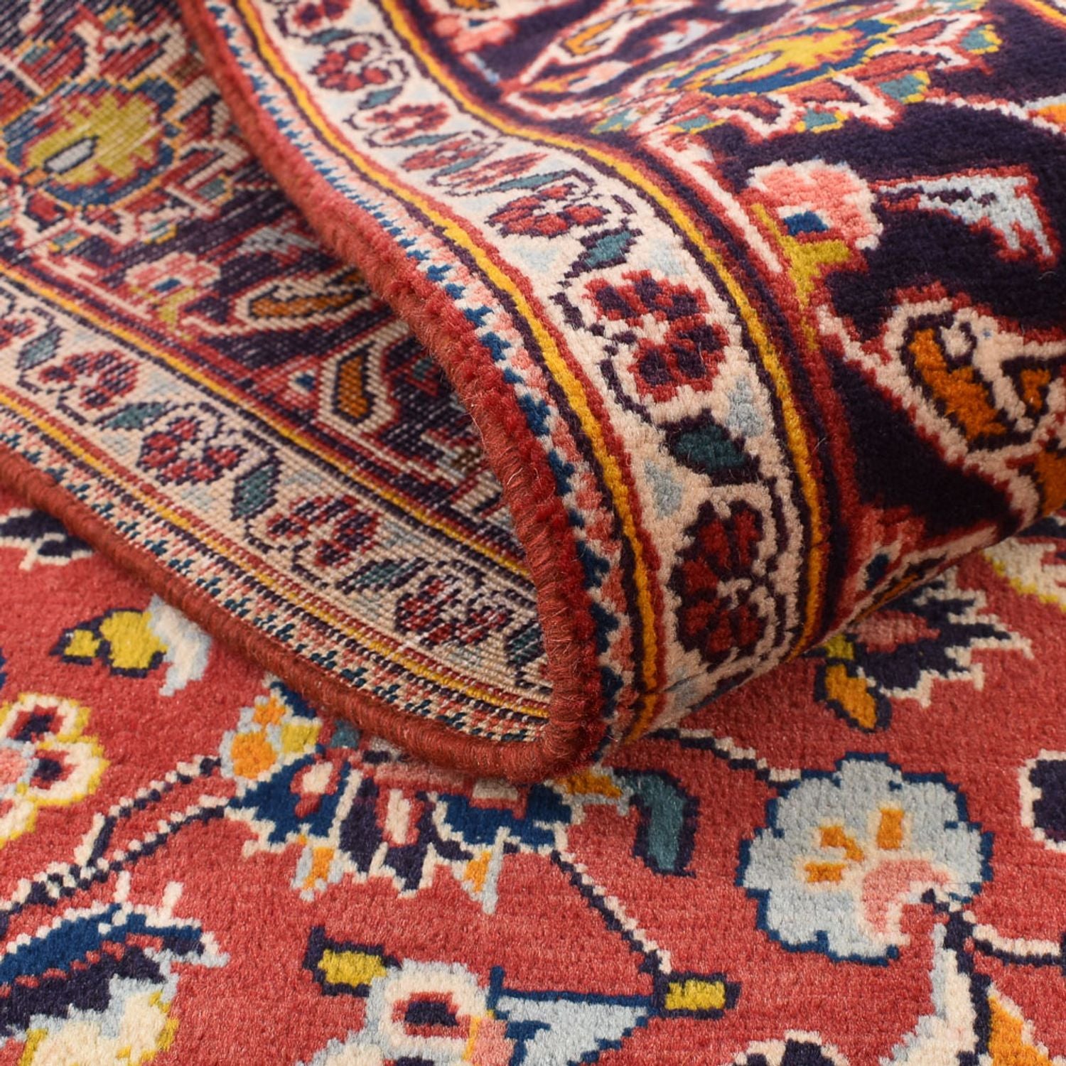 Alfombra persa - Keshan - 210 x 127 cm - rojo claro
