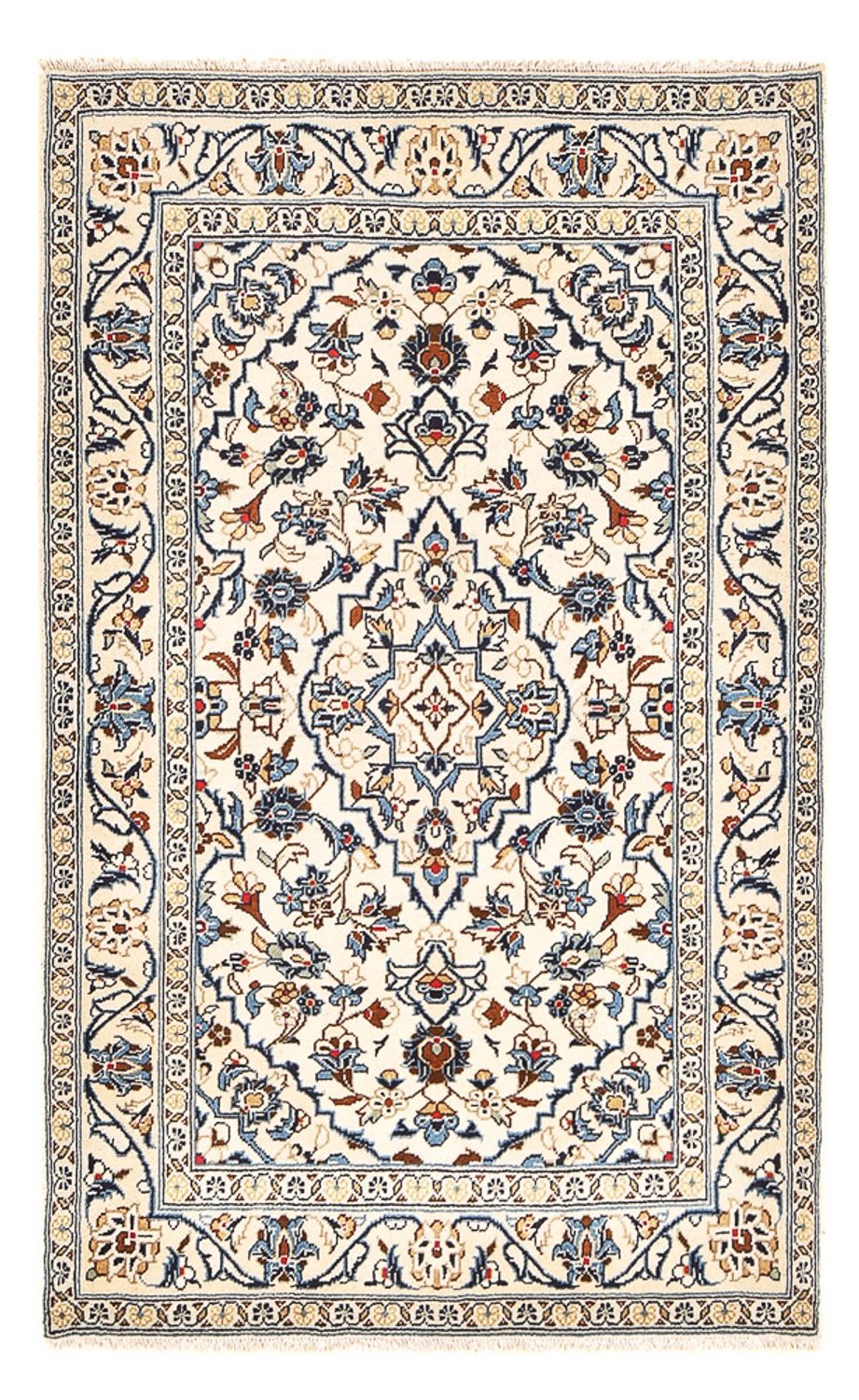 Alfombra persa - Keshan - 155 x 99 cm - arena