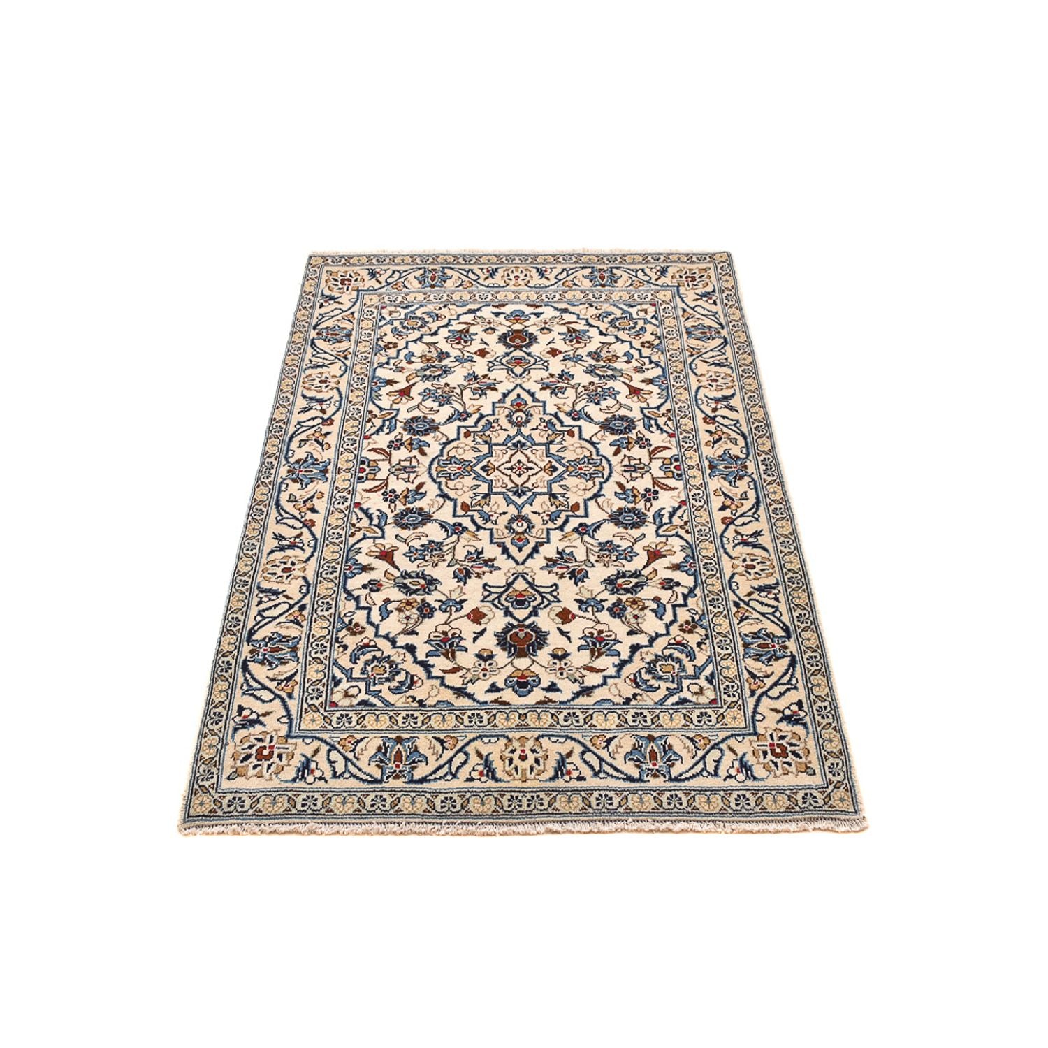 Alfombra persa - Keshan - 155 x 99 cm - arena