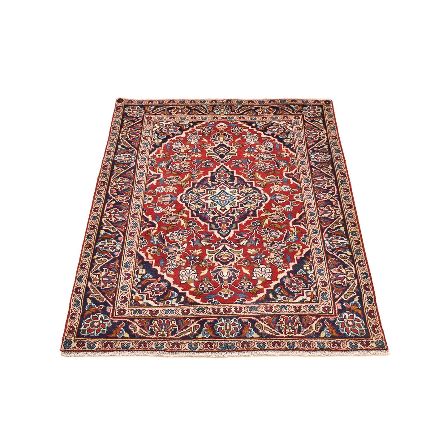 Alfombra persa - Keshan - 140 x 97 cm - rojo