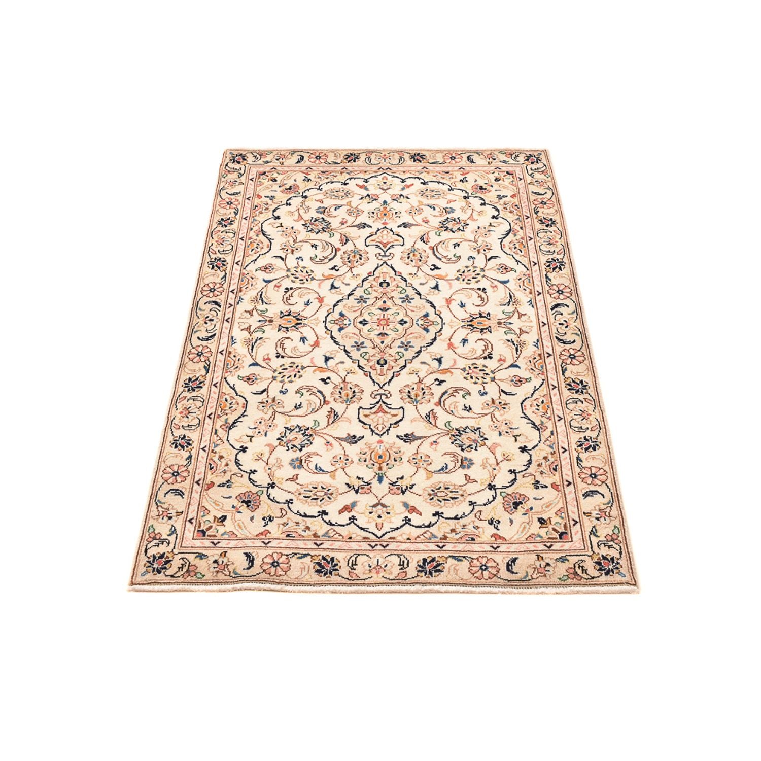 Alfombra persa - Keshan - 145 x 92 cm - beige