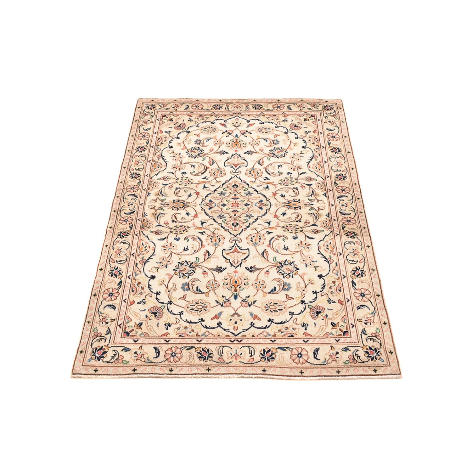 Alfombra persa - Keshan - 150 x 98 cm - beige