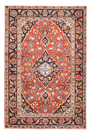 Alfombra persa - Keshan - 147 x 97 cm - rojo