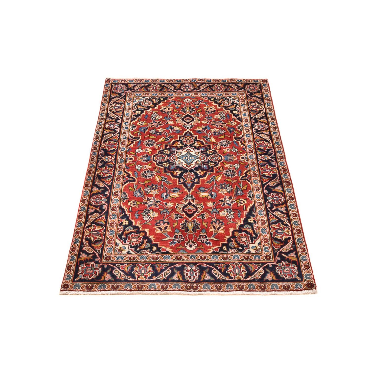 Alfombra persa - Keshan - 147 x 97 cm - rojo