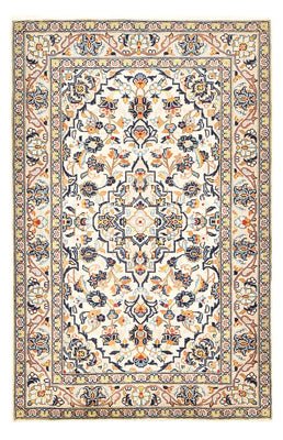 Alfombra persa - Keshan - 147 x 95 cm - beige claro