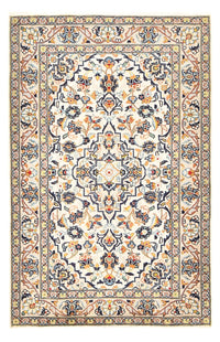 Alfombra persa - Keshan - 147 x 95 cm - beige claro