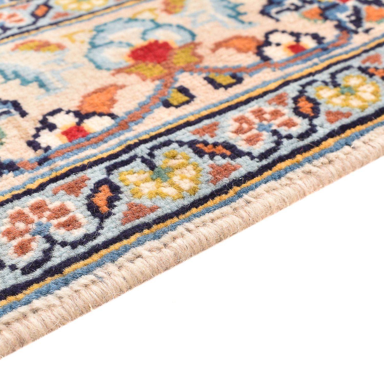 Alfombra persa - Keshan - 147 x 95 cm - beige claro