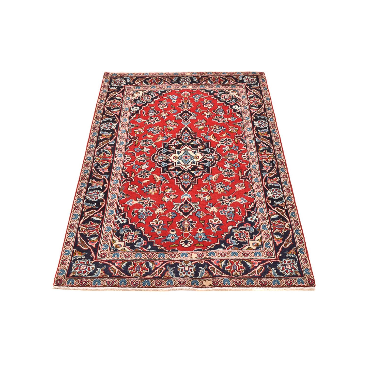 Alfombra persa - Keshan - 150 x 93 cm - rojo