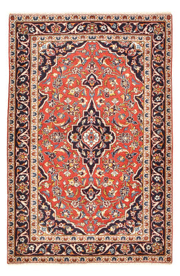 Alfombra persa - Keshan - 145 x 97 cm - rojo claro