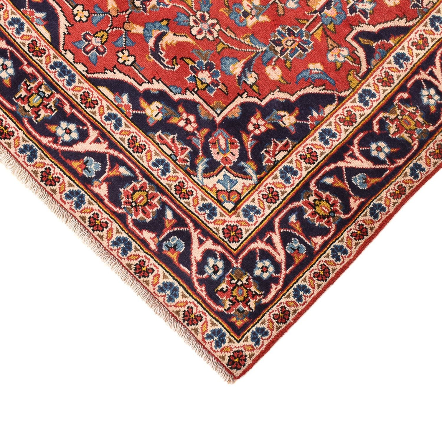Alfombra persa - Keshan - 145 x 97 cm - rojo claro