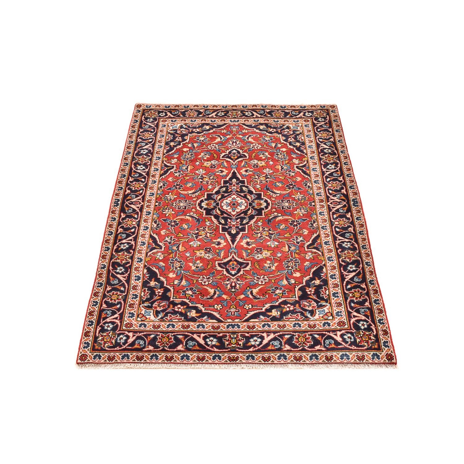 Alfombra persa - Keshan - 145 x 97 cm - rojo claro
