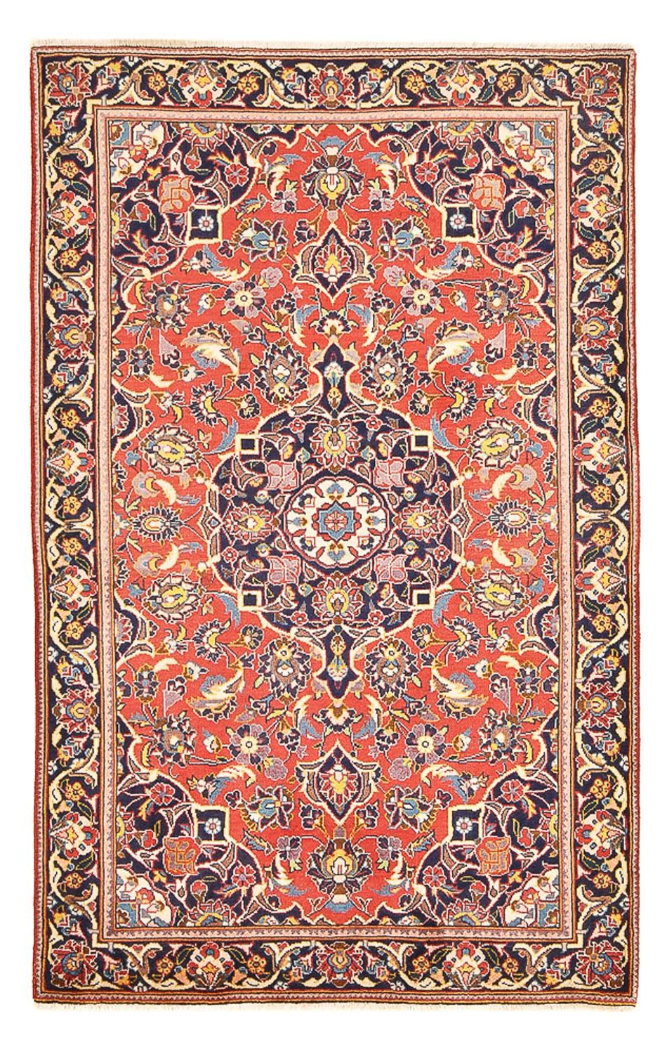 Alfombra persa - Keshan - 163 x 101 cm - rojo claro