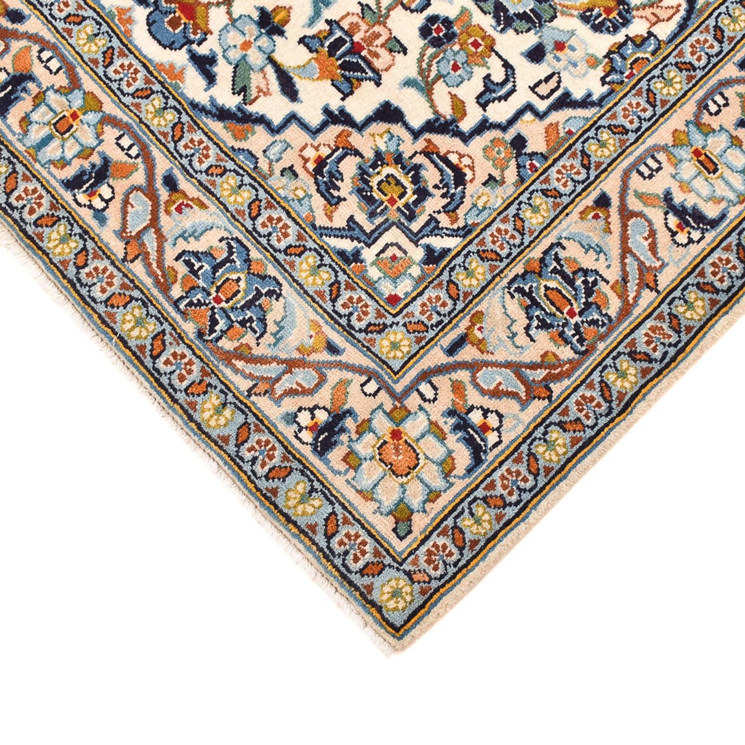 Alfombra persa - Keshan - 141 x 96 cm - beige claro