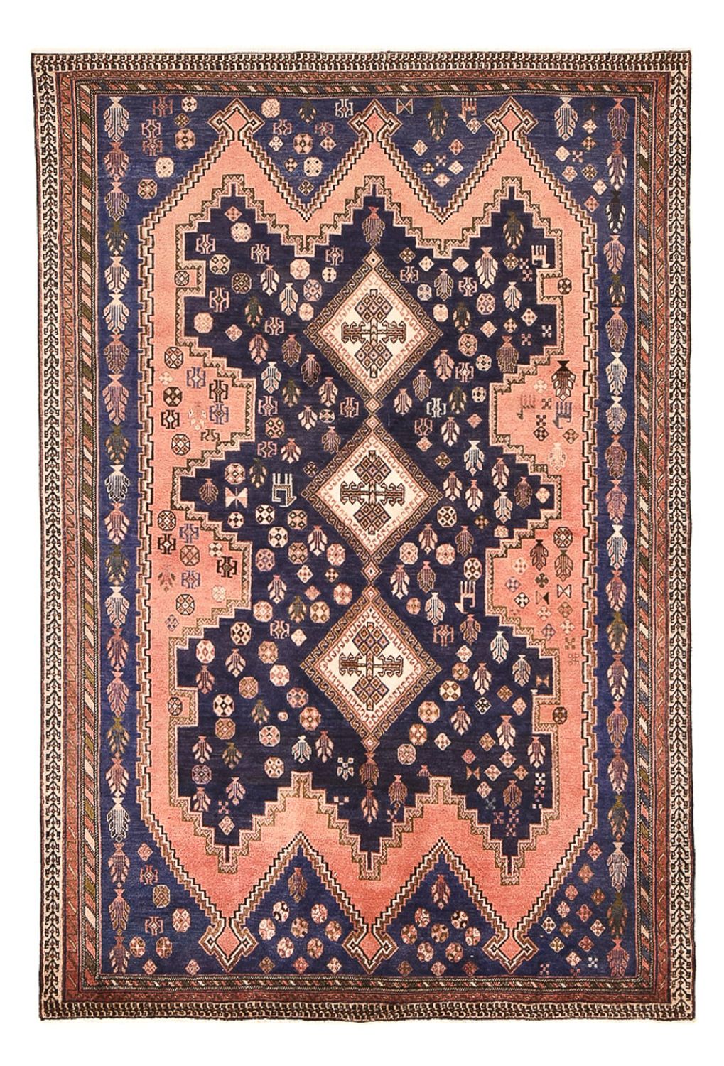 Alfombra persa - Nómada - 241 x 161 cm - rosa