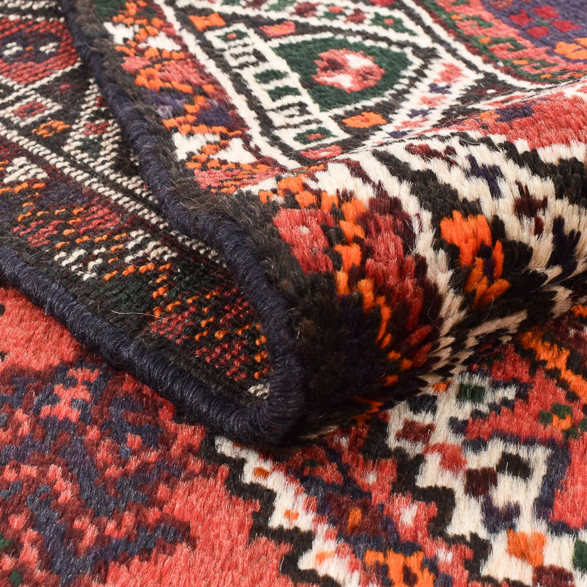 Alfombra persa - Nómada - 205 x 118 cm - rojo oscuro