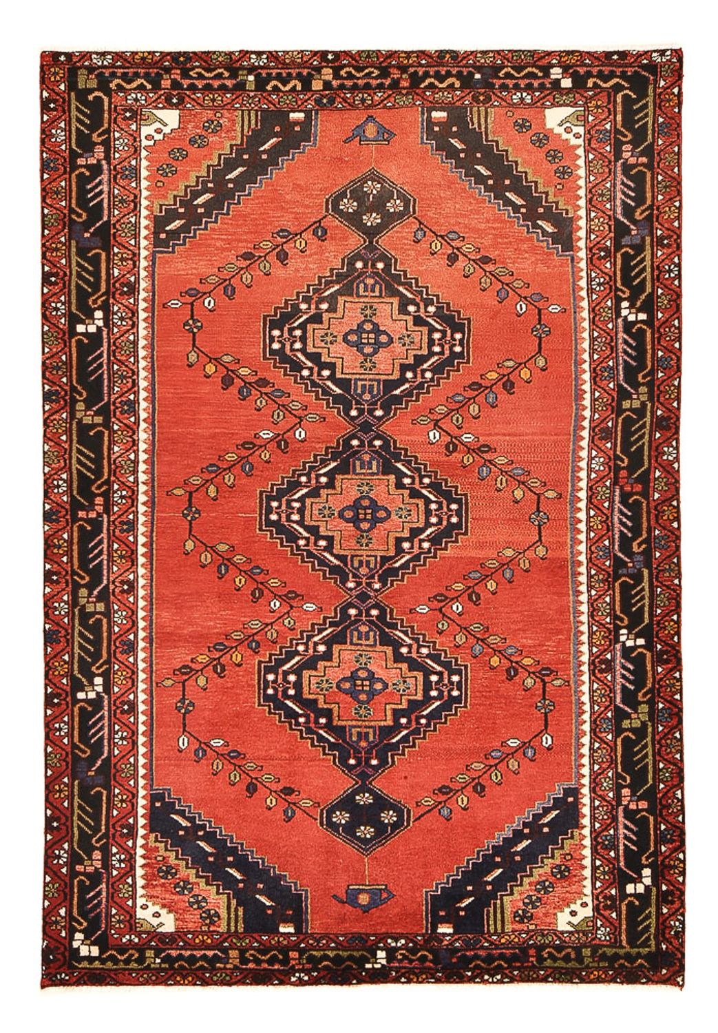 Alfombra persa - Nómada - 202 x 138 cm - rojo