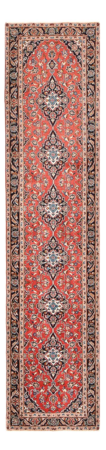 Alfombra de pasillo Alfombra persa - Keshan - 397 x 95 cm - rojo claro
