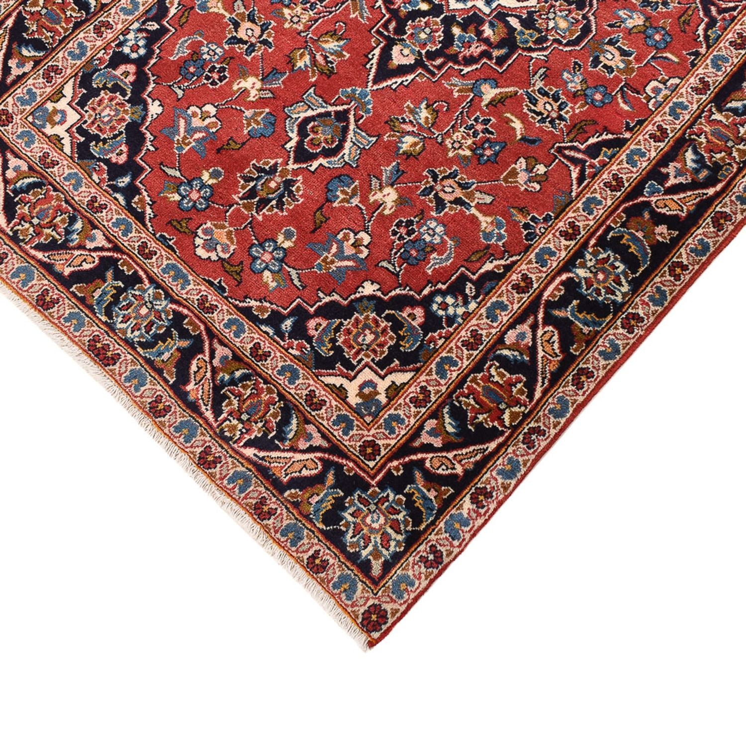 Alfombra de pasillo Alfombra persa - Keshan - 397 x 95 cm - rojo claro
