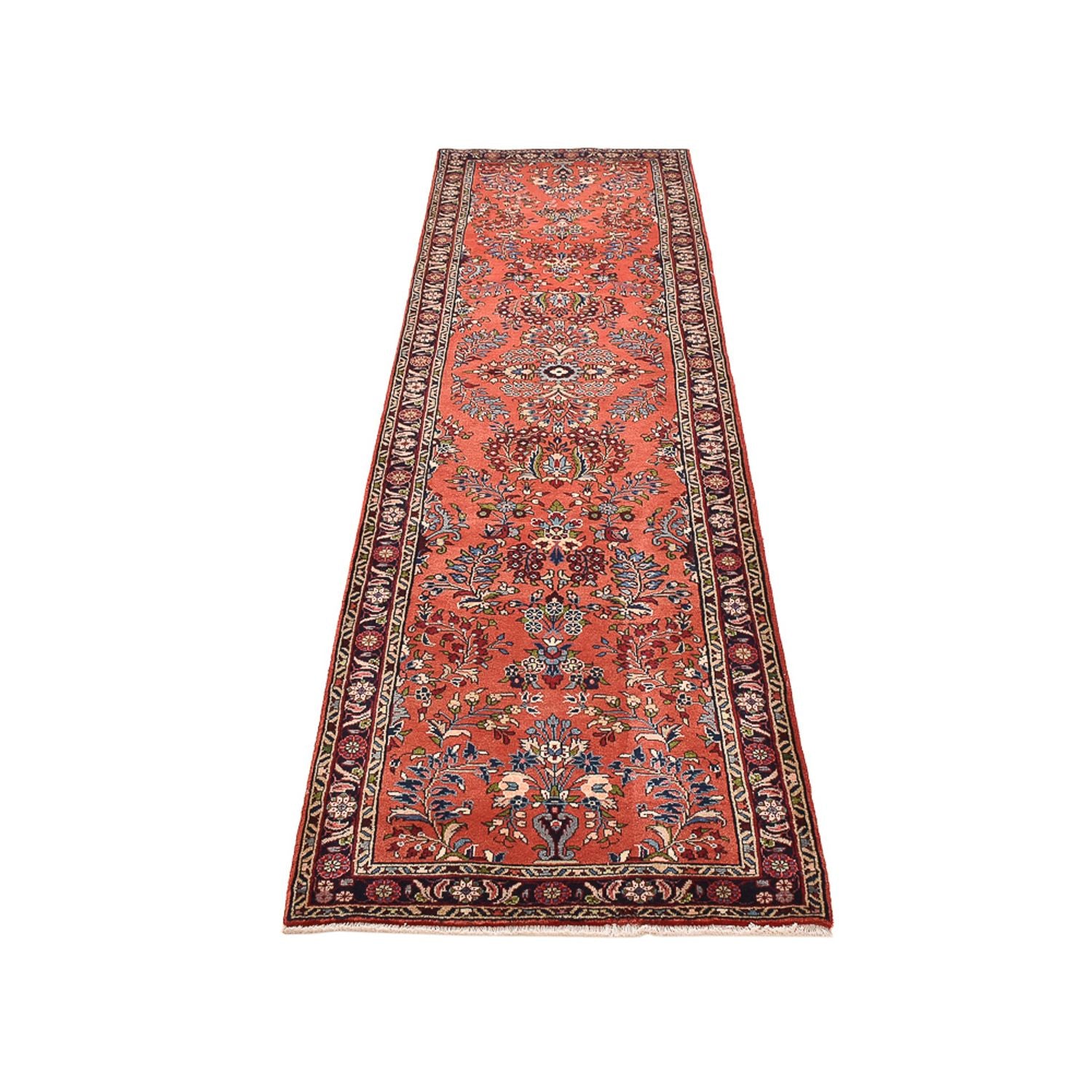 Alfombra de pasillo Alfombra persa - Nómada - 322 x 80 cm - rojo claro
