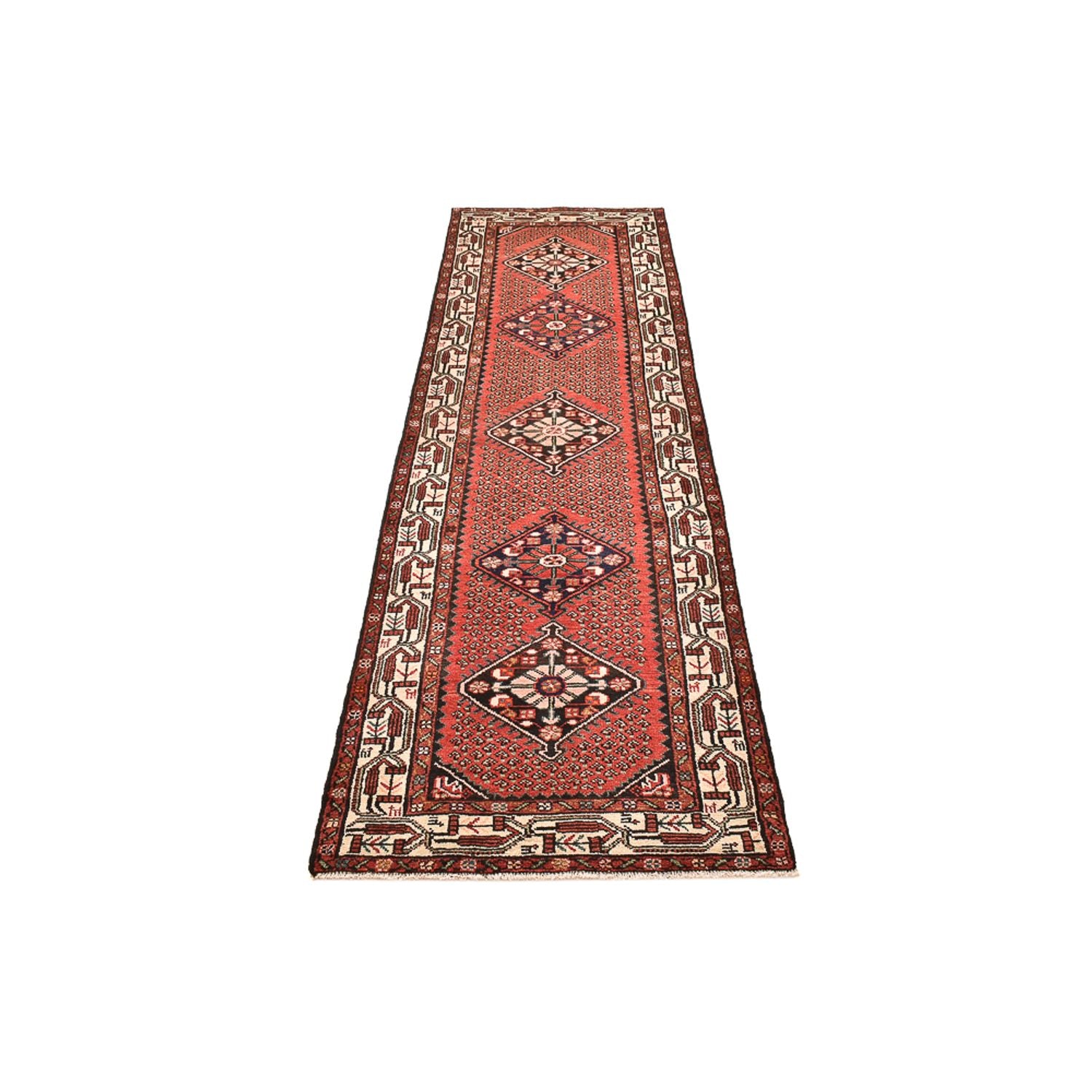 Alfombra de pasillo Alfombra persa - Nómada - 302 x 83 cm - rojo claro
