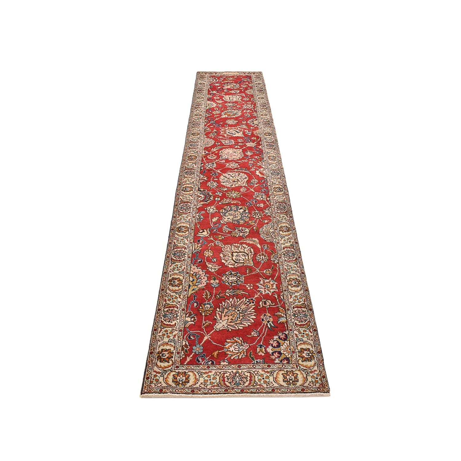 Alfombra de pasillo Alfombra persa - Tabriz - 398 x 72 cm - rojo
