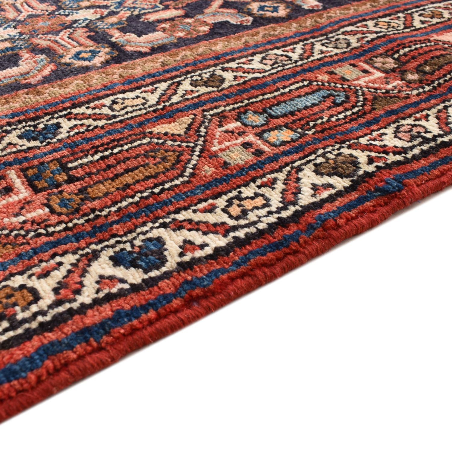 Alfombra de pasillo Alfombra persa - Nómada - 412 x 114 cm - rojo oscuro