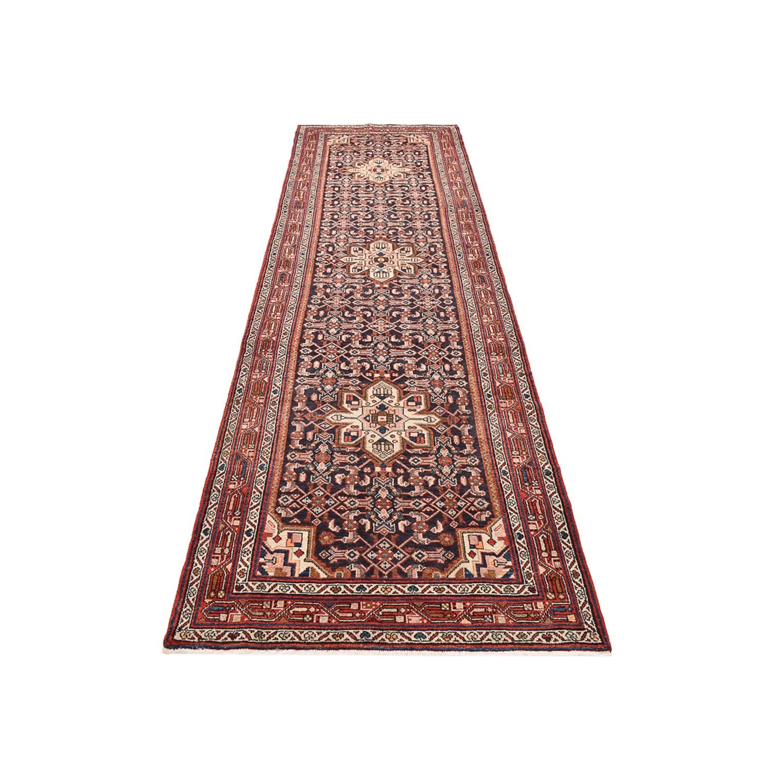 Alfombra de pasillo Alfombra persa - Nómada - 412 x 114 cm - rojo oscuro
