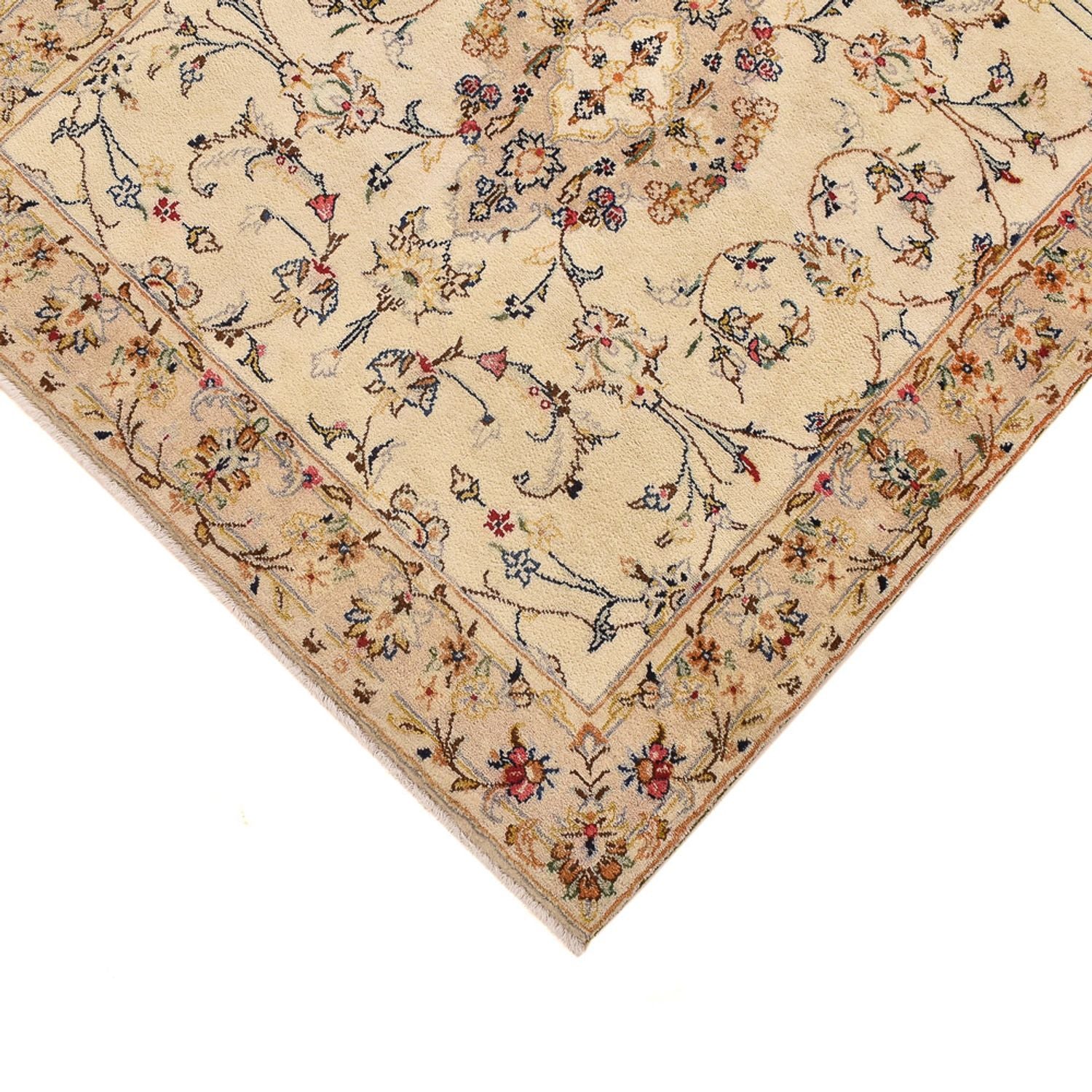 Alfombra de pasillo Alfombra persa - Keshan - 385 x 98 cm - beige