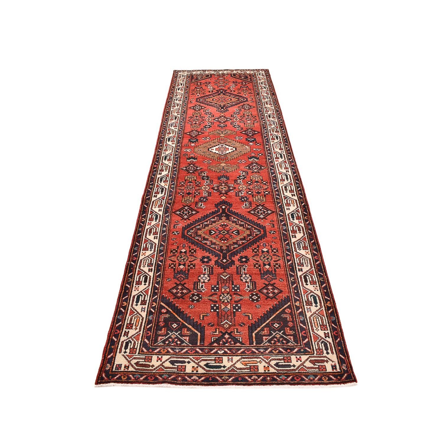 Alfombra de pasillo Alfombra persa - Nómada - 388 x 108 cm - rojo