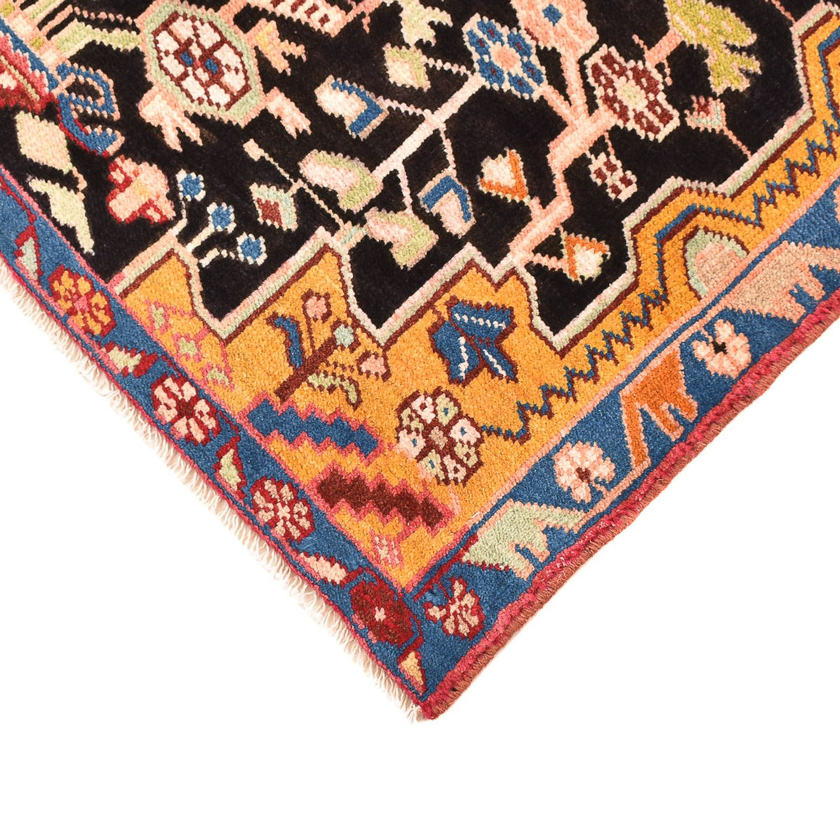 Alfombra persa - Nómada - 132 x 92 cm - azul oscuro