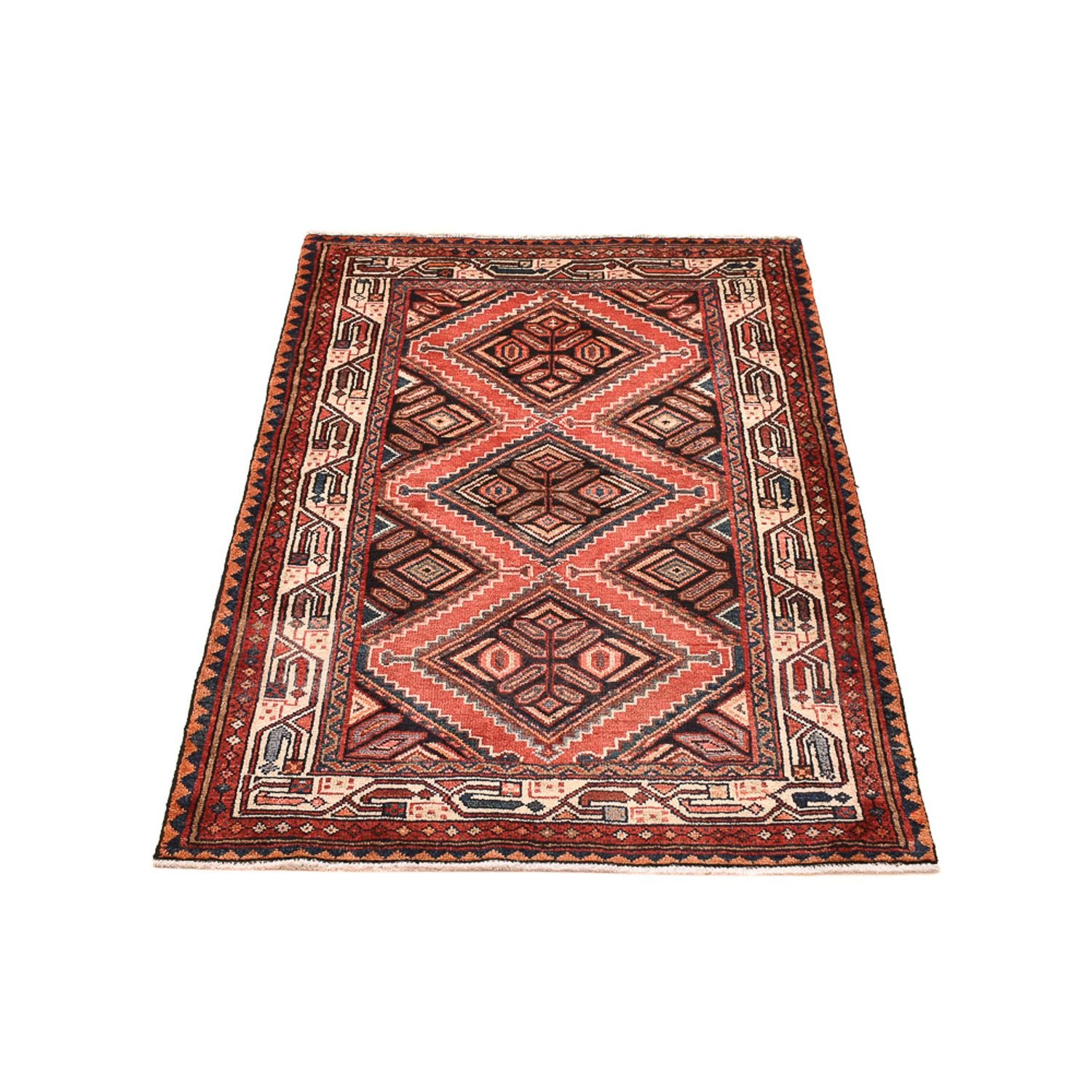 Alfombra persa - Nómada - 140 x 97 cm - rojo claro