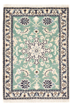 Alfombra persa - Nain - 87 x 60 cm - verde claro