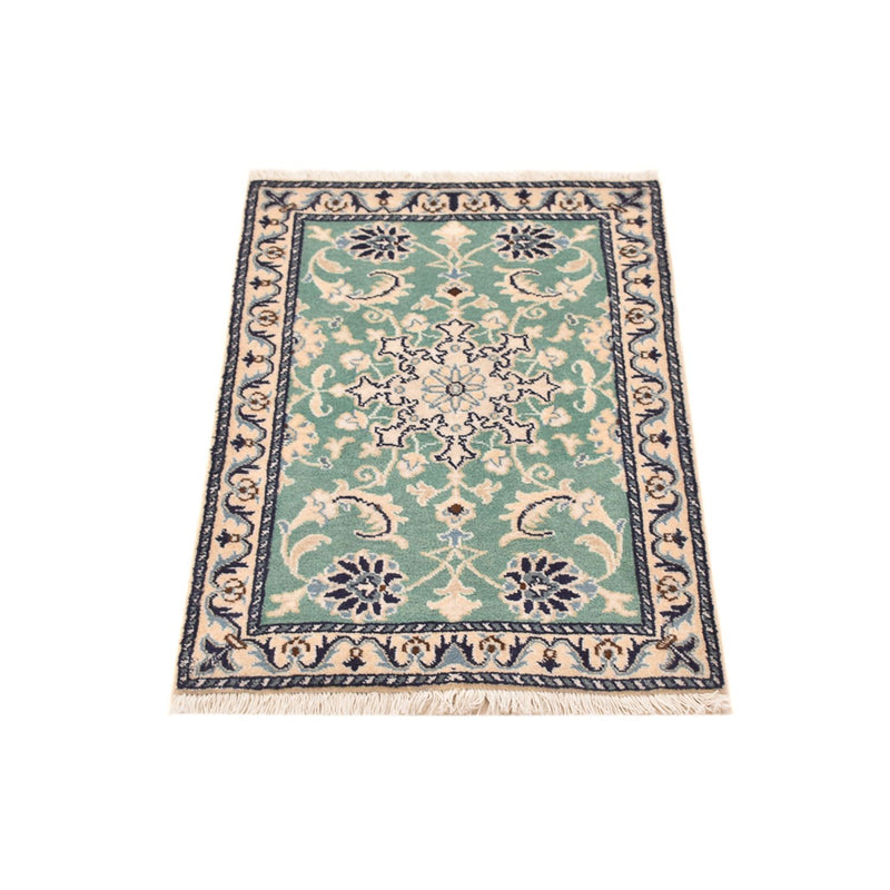 Alfombra persa - Nain - 87 x 60 cm - verde claro
