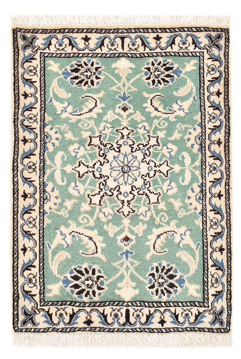 Alfombra persa - Nain - 87 x 59 cm - verde claro
