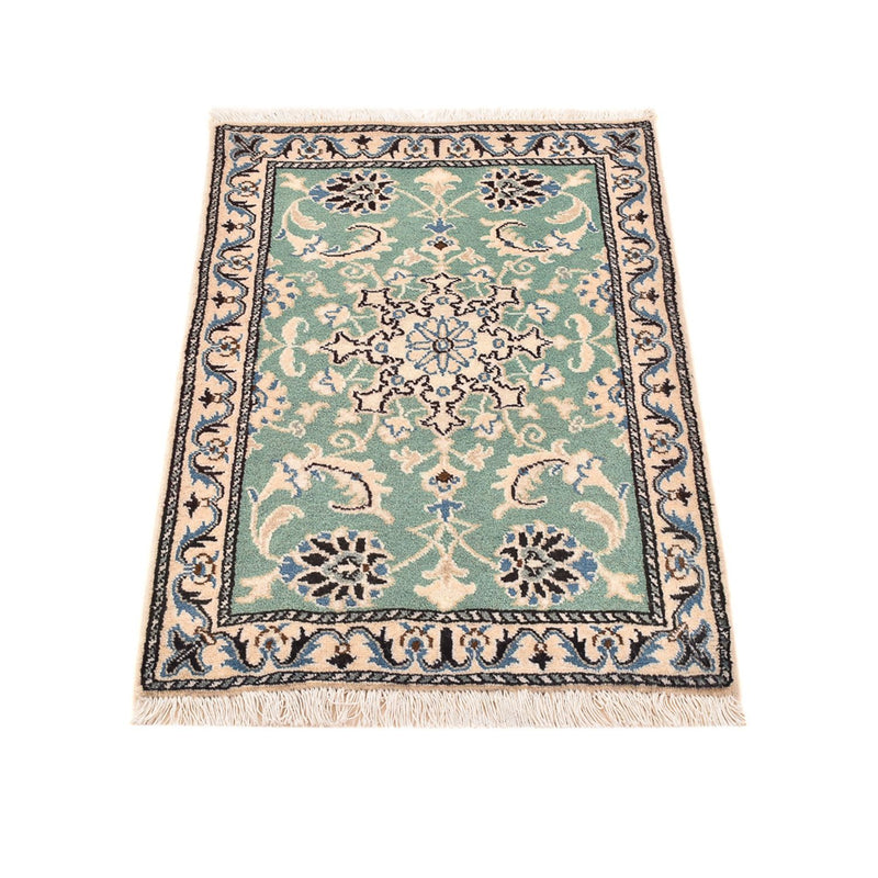 Alfombra persa - Nain - 87 x 59 cm - verde claro