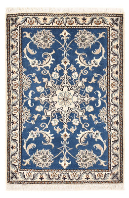 Alfombra persa - Nain - 88 x 60 cm - azul