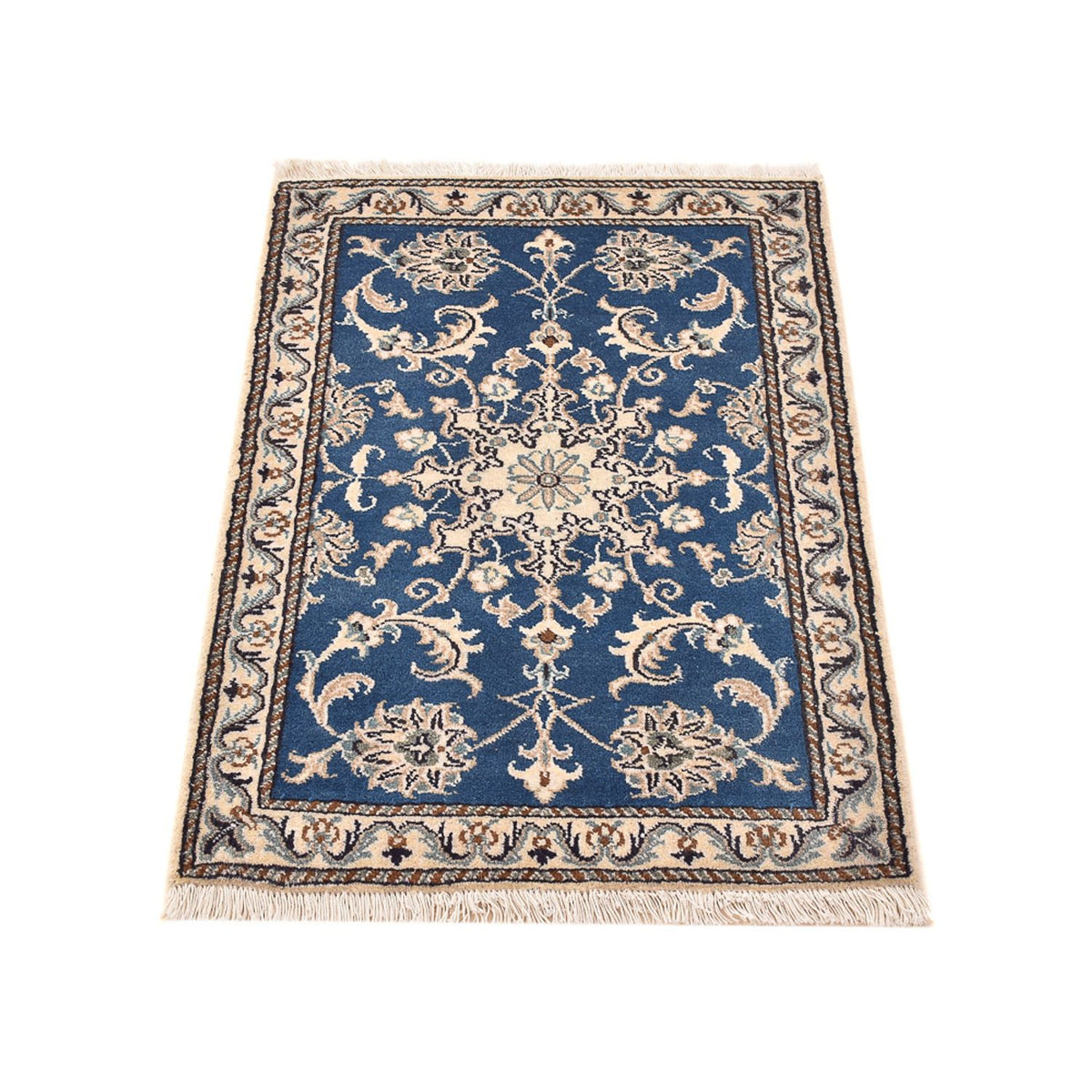 Alfombra persa - Nain - 88 x 60 cm - azul