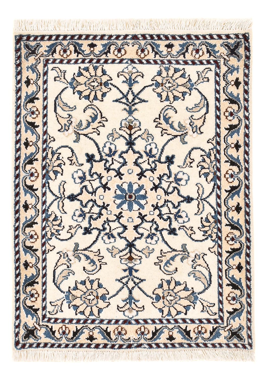 Alfombra persa - Nain - 81 x 57 cm - crema
