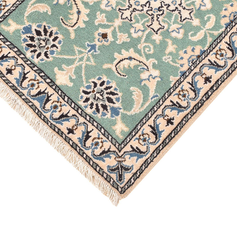 Alfombra persa - Nain - 89 x 60 cm - verde claro