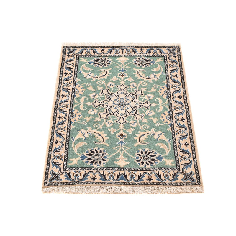 Alfombra persa - Nain - 89 x 60 cm - verde claro
