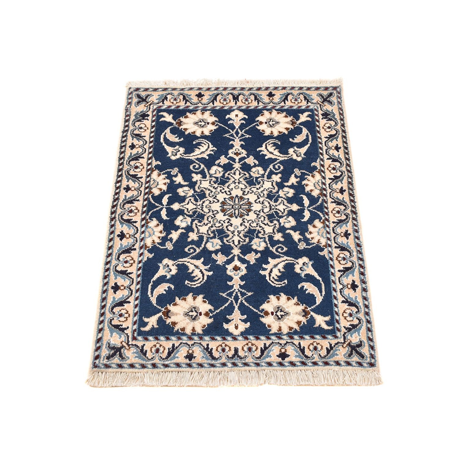 Alfombra persa - Nain - 85 x 60 cm - azul