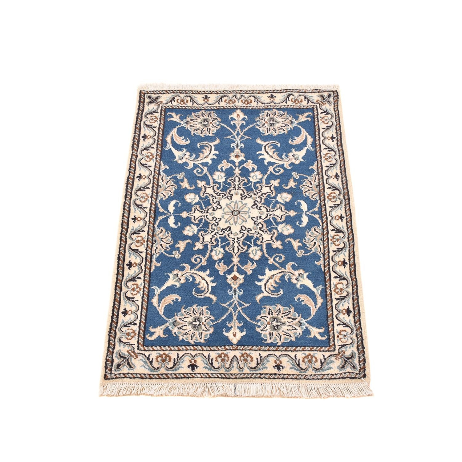 Alfombra persa - Nain - 90 x 58 cm - azul