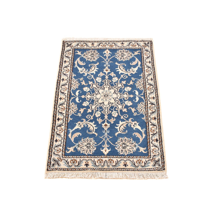 Alfombra persa - Nain - 90 x 58 cm - azul