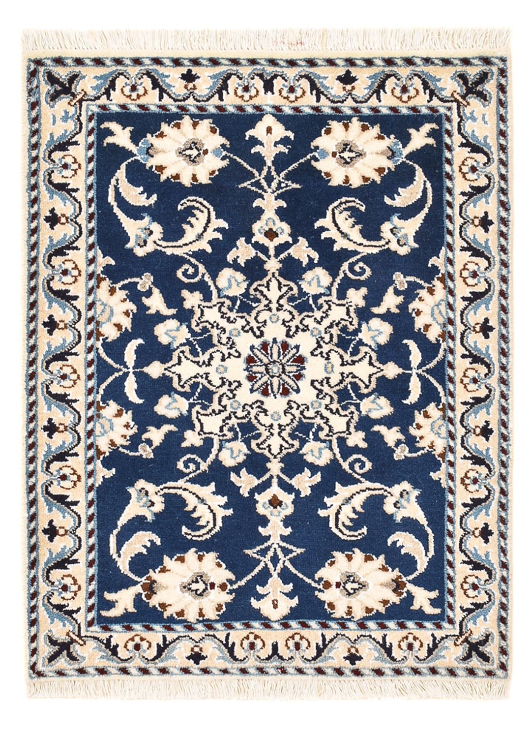 Alfombra persa - Nain - 85 x 60 cm - azul