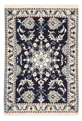 Alfombra persa - Nain - 87 x 56 cm - azul oscuro