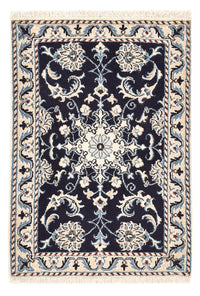 Alfombra persa - Nain - 87 x 56 cm - azul oscuro