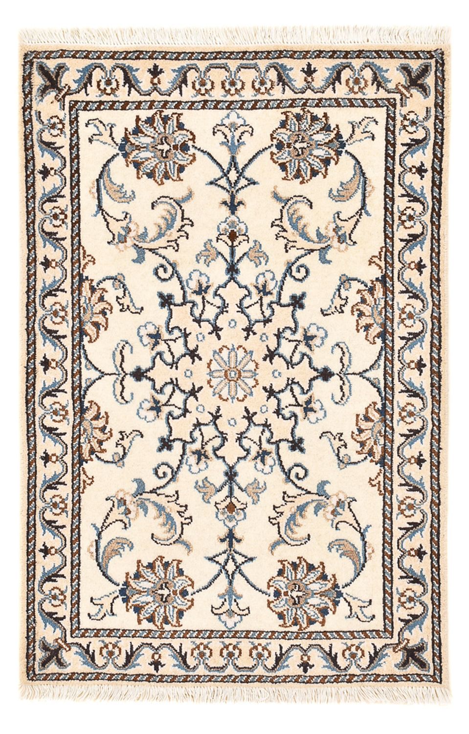Alfombra persa - Nain - 96 x 60 cm - crema