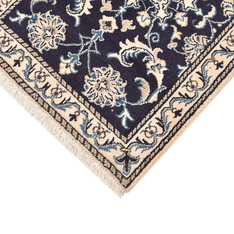 Alfombra persa - Nain - 89 x 60 cm - azul oscuro